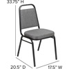 image:imageFlash Furniture Hercules Series Trapezoidal Back Stacking Banquet Chair with 25 Thick Seat in Black Fabric  Black FrameGray FabricSilver Vein Frame