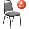 image:imageFlash Furniture Hercules Series Trapezoidal Back Stacking Banquet Chair with 25 Thick Seat in Black Fabric  Black FrameGray FabricSilver Vein Frame