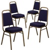image:imageFlash Furniture Hercules Series Trapezoidal Back Stacking Banquet Chair with 25 Thick Seat in Black Fabric  Black FrameNavy Patterned FabricGold Frame