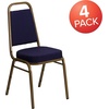 image:imageFlash Furniture Hercules Series Trapezoidal Back Stacking Banquet Chair with 25 Thick Seat in Black Fabric  Black FrameNavy Patterned FabricGold Frame
