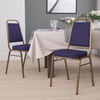 image:imageFlash Furniture Hercules Series Trapezoidal Back Stacking Banquet Chair with 25 Thick Seat in Black Fabric  Black FrameNavy Patterned FabricGold Frame