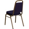 image:imageFlash Furniture Hercules Series Trapezoidal Back Stacking Banquet Chair with 25 Thick Seat in Black Fabric  Black FrameNavy Patterned FabricGold Frame