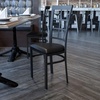 image:imageFlash Furniture Hercules Series Window Back Metal Restaurant Chair Modern Upholstered Armless Dining Chair for Restaurants and Kitchens BlackBlack Vinyl SeatBlack Metal Frame