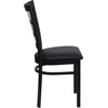 image:imageFlash Furniture Hercules Series Window Back Metal Restaurant Chair Modern Upholstered Armless Dining Chair for Restaurants and Kitchens BlackBlack Vinyl SeatBlack Metal Frame