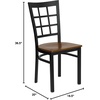 image:imageFlash Furniture Hercules Series Window Back Metal Restaurant Chair Modern Upholstered Armless Dining Chair for Restaurants and Kitchens BlackCherry Wood SeatBlack Metal Frame
