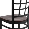 image:imageFlash Furniture Hercules Series Window Back Metal Restaurant Chair Modern Upholstered Armless Dining Chair for Restaurants and Kitchens BlackWalnut Wood SeatBlack Metal Frame