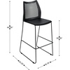 image:imageFlash Furniture Hercules Stacking Bar Height Stool with Vented Backrest and Black Powder Coated Steel Sled Base with Integrated Footrest Commercial Portable Stool Set of 3 BlackBlack PlasticBlack Frame