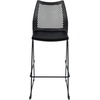 image:imageFlash Furniture Hercules Stacking Bar Height Stool with Vented Backrest and Black Powder Coated Steel Sled Base with Integrated Footrest Commercial Portable Stool Set of 3 BlackBlack PlasticBlack Frame