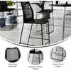 image:imageFlash Furniture Hercules Stacking Bar Height Stool with Vented Backrest and Black Powder Coated Steel Sled Base with Integrated Footrest Commercial Portable Stool Set of 3 BlackBlack PlasticBlack Frame