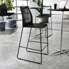 image:imageFlash Furniture Hercules Stacking Bar Height Stool with Vented Backrest and Black Powder Coated Steel Sled Base with Integrated Footrest Commercial Portable Stool Set of 3 BlackBlack PlasticBlack Frame