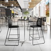 image:imageFlash Furniture Hercules Stacking Bar Height Stool with Vented Backrest and Black Powder Coated Steel Sled Base with Integrated Footrest Commercial Portable Stool Set of 3 BlackBlack PlasticBlack Frame