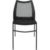 image:imageFlash Furniture Hercules Stacking Chair with Vented Backrest and Black Powder Coated Steel Legs with Integrated Support Bar Commercial Portable Chair  BlackBlack PlasticBlack Frame