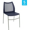 image:imageFlash Furniture Hercules Stacking Chair with Vented Backrest and Black Powder Coated Steel Legs with Integrated Support Bar Commercial Portable Chair  BlackNavy PlasticGray Frame