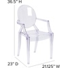 image:imageFlash Furniture IndoorOutdoor Ghost Accent and Dining Chair with Curved Arms and Contoured Seat Stackable Restaurant Chair Transparent CrystalPack of 1