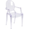 image:imageFlash Furniture IndoorOutdoor Ghost Accent and Dining Chair with Curved Arms and Contoured Seat Stackable Restaurant Chair Transparent CrystalPack of 4