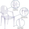 image:imageFlash Furniture IndoorOutdoor Ghost Accent and Dining Chair with Curved Arms and Contoured Seat Stackable Restaurant Chair Transparent CrystalPack of 1
