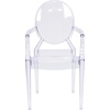 image:imageFlash Furniture IndoorOutdoor Ghost Accent and Dining Chair with Curved Arms and Contoured Seat Stackable Restaurant Chair Transparent CrystalPack of 4