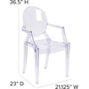 image:imageFlash Furniture IndoorOutdoor Ghost Accent and Dining Chair with Curved Arms and Contoured Seat Stackable Restaurant Chair Transparent CrystalPack of 4