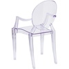 image:imageFlash Furniture IndoorOutdoor Ghost Accent and Dining Chair with Curved Arms and Contoured Seat Stackable Restaurant Chair Transparent CrystalPack of 1