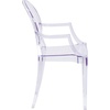 image:imageFlash Furniture IndoorOutdoor Ghost Accent and Dining Chair with Curved Arms and Contoured Seat Stackable Restaurant Chair Transparent CrystalPack of 4
