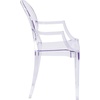 image:imageFlash Furniture IndoorOutdoor Ghost Accent and Dining Chair with Curved Arms and Contoured Seat Stackable Restaurant Chair Transparent CrystalPack of 1