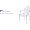 image:imageFlash Furniture IndoorOutdoor Ghost Accent and Dining Chair with Curved Arms and Contoured Seat Stackable Restaurant Chair Transparent CrystalPack of 1