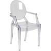 image:imageFlash Furniture IndoorOutdoor Ghost Accent and Dining Chair with Curved Arms and Contoured Seat Stackable Restaurant Chair Transparent CrystalPack of 4