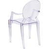 image:imageFlash Furniture IndoorOutdoor Ghost Accent and Dining Chair with Curved Arms and Contoured Seat Stackable Restaurant Chair Transparent CrystalPack of 4