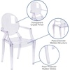 image:imageFlash Furniture IndoorOutdoor Ghost Accent and Dining Chair with Curved Arms and Contoured Seat Stackable Restaurant Chair Transparent CrystalPack of 4