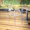 image:imageFlash Furniture IndoorOutdoor Ghost Accent and Dining Chair with Curved Arms and Contoured Seat Stackable Restaurant Chair Transparent CrystalPack of 1
