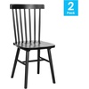 image:imageFlash Furniture Ingrid Commercial Windsor Solid Wood Dining Room Chairs Modern Armless Dining Chairs for Kitchens and Restaurants Set of 2 BlackBlack