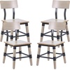 image:imageFlash Furniture Jackson Commercial Industrial Wood Dining Chair Solid Beechwood Frame Support Bar Set of 2 BlackAntique White