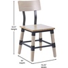 image:imageFlash Furniture Jackson Commercial Industrial Wood Dining Chair Solid Beechwood Frame Support Bar Set of 2 BlackAntique White