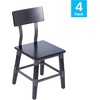 image:imageFlash Furniture Jackson Commercial Industrial Wood Dining Chair Solid Beechwood Frame Support Bar Set of 2 BlackBlack