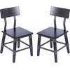 image:imageFlash Furniture Jackson Commercial Industrial Wood Dining Chair Solid Beechwood Frame Support Bar Set of 2 BlackBlack