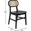 image:imageFlash Furniture Jacob Cane Rattan Dining Chairs Solid Wood Frame amp Seat Oval Breathable Backrest Commercial Grade Pack of 2 NaturalBlackBlack