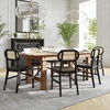 image:imageFlash Furniture Jacob Cane Rattan Dining Chairs Solid Wood Frame amp Seat Oval Breathable Backrest Commercial Grade Pack of 2 NaturalBlackBlack