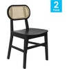 image:imageFlash Furniture Jacob Cane Rattan Dining Chairs Solid Wood Frame amp Seat Oval Breathable Backrest Commercial Grade Pack of 2 NaturalBlackBlack