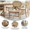 image:imageFlash Furniture Jacob Cane Rattan Dining Chairs Solid Wood Frame amp Seat Oval Breathable Backrest Commercial Grade Pack of 2 NaturalBlackNatural