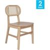 image:imageFlash Furniture Jacob Cane Rattan Dining Chairs Solid Wood Frame amp Seat Oval Breathable Backrest Commercial Grade Pack of 2 NaturalBlackNatural