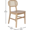 image:imageFlash Furniture Jacob Cane Rattan Dining Chairs Solid Wood Frame amp Seat Oval Breathable Backrest Commercial Grade Pack of 2 NaturalBlackNatural