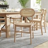 image:imageFlash Furniture Jacob Cane Rattan Dining Chairs Solid Wood Frame amp Seat Oval Breathable Backrest Commercial Grade Pack of 2 NaturalBlackNatural