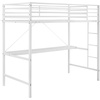 image:imageFlash Furniture Jake Loft Bed Frame with Desk  Twin Size  Black Metal Frame  250 lbs Static Weight Capacity  Protective Guard Rails  Assembles in 1 Hour or LessWhite
