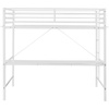 image:imageFlash Furniture Jake Loft Bed Frame with Desk  Twin Size  Black Metal Frame  250 lbs Static Weight Capacity  Protective Guard Rails  Assembles in 1 Hour or LessWhite