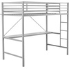 image:imageFlash Furniture Jake Loft Bed Frame with Desk  Twin Size  Black Metal Frame  250 lbs Static Weight Capacity  Protective Guard Rails  Assembles in 1 Hour or LessGrey