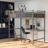 image:imageFlash Furniture Jake Loft Bed Frame with Desk  Twin Size  Black Metal Frame  250 lbs Static Weight Capacity  Protective Guard Rails  Assembles in 1 Hour or LessGrey
