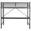 image:imageFlash Furniture Jake Loft Bed Frame with Desk  Twin Size  Black Metal Frame  250 lbs Static Weight Capacity  Protective Guard Rails  Assembles in 1 Hour or LessBlack