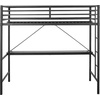 image:imageFlash Furniture Jake Loft Bed Frame with Desk  Twin Size  Black Metal Frame  250 lbs Static Weight Capacity  Protective Guard Rails  Assembles in 1 Hour or LessBlack