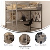 image:imageFlash Furniture Jake Loft Bed Frame with Desk  Twin Size  Black Metal Frame  250 lbs Static Weight Capacity  Protective Guard Rails  Assembles in 1 Hour or LessGrey