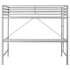 image:imageFlash Furniture Jake Loft Bed Frame with Desk  Twin Size  Black Metal Frame  250 lbs Static Weight Capacity  Protective Guard Rails  Assembles in 1 Hour or LessGrey